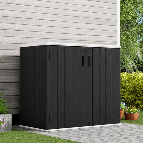 Outdoor Horizontal Storage Sheds (Black / 37 Cu.ft)