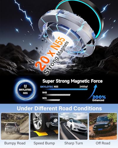 15W Magnetic Charger Phone Holder for Honda CR (Magnetic Wireless Charger / CRV/HRV/Pilot 2023-2026 (7/9 inch screen))
