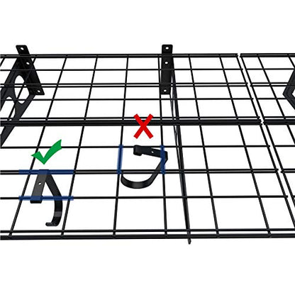 2 Pack 2x6ft Garage Shelving with Hooks (2 pack-2x6 ft_4 hooks / Black)