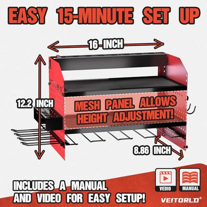 Power Tool Organizer with Charging Station (Red / 16'')