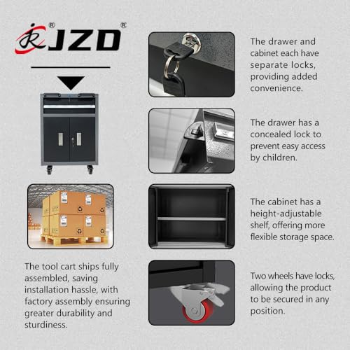 Metal Garage Tool Cabinet Set System with Wooden Tabletop