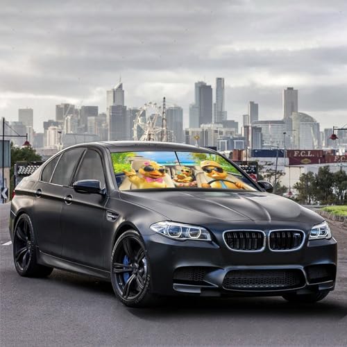 Funny Duck Car Windshield Sunshade Umbrella Foldable Umbrella (57X31 Inch / Color-DUCK1)