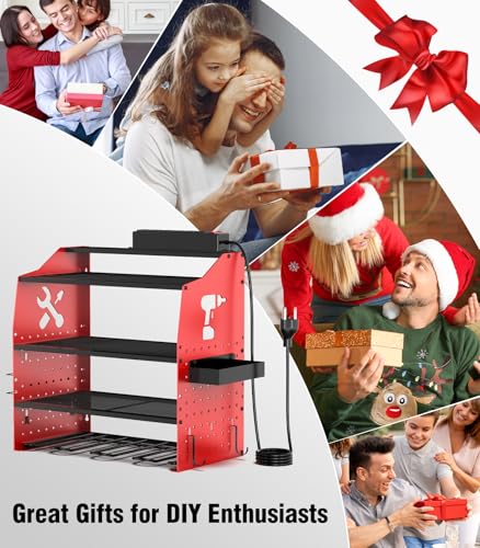 Power Tool Organizer Wall Mount with 6 (Red)
