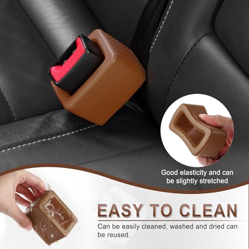 2PCS Seat Belt Buckle Holder (Brown)