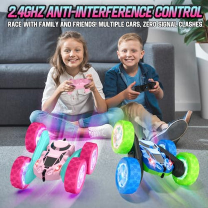Pink Remote Control Car for Girls (Pink / Glow (Headlights & Wheel Lights))