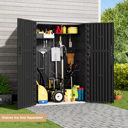 Outdoor Vertical Storage Shed (Black / 57 Cu.ft)