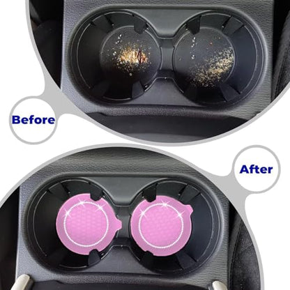 4 PCS Car Cup Coasters (Pink*4pcs / With Diamonds)