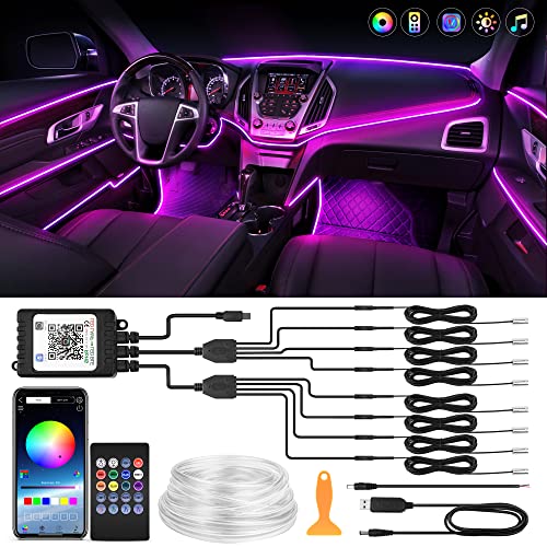 8 in 1 RGB Interior Car LED Strip Lights (8)