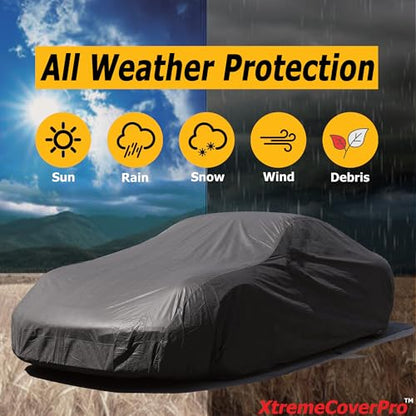 All Weather Waterproof car Cover Good for rain Snow uv Protection dust Small Coupe TT Z3 del Sol S2000 MX (A - (See Size Chart) / BLACK)