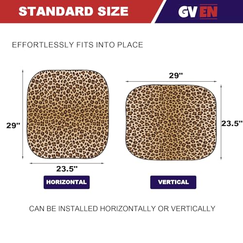 Windshield Sun Shade 2pcs with Bonus Car Sunshade for Front Window Shades 2025 Technology Reflect UV and Heat Sun Visor Automotive Interior Sun Protection (Leopard / Standard)