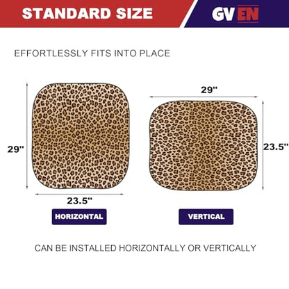 Windshield Sun Shade 2pcs with Bonus Car Sunshade for Front Window Shades 2025 Technology Reflect UV and Heat Sun Visor Automotive Interior Sun Protection (Leopard / Standard)