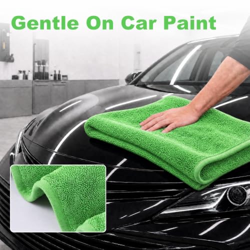 Car Drying Towels (New Car Towels - Green / 35.4" x 23.6" - 1pcs)