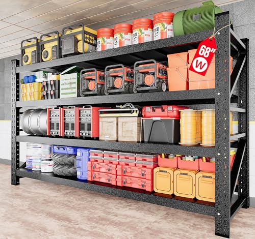 8000LBS Heavy Duty Garage Shelving Units (Matte Black / 68"Wx24"Dx63.5"H)