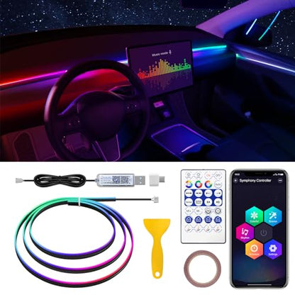 Dreamcolor Acrylic Interior Car LED Strip Light (Dreamcolor 1 Light (55.1 inch))