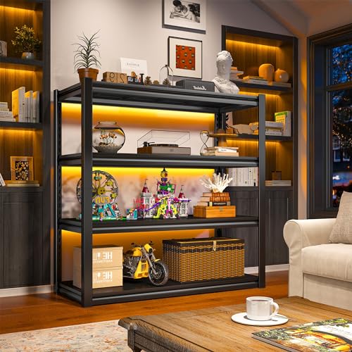 40" W Storage Shelves with Steel Panels for Garage Basement Shed
