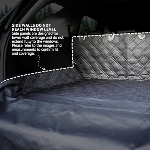 Bulldogology SUV Cargo Liner for Dogs 55"x106" Heavy Duty Pet Trunk Cargo Cover (Standard Black / XL)
