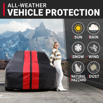 Car Cover Waterproof All Weather for 1995 (65. Monte Carlo 1995-2007 / Black / Red (Stripe))