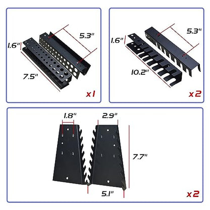 Metal Wall Storage Cabinet with 22 Tool Hooks