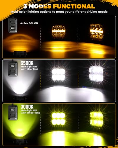 XP Ultra Series 5 Inch LED Offroad Lights Amber White LED Pods (5" XP-Ultra Amber White DRL Combo Lights)