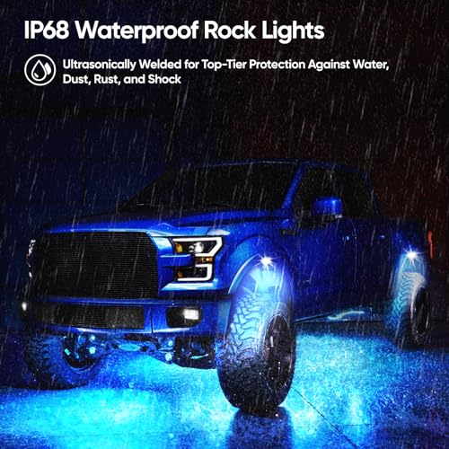 RGB LED Rock Lights Kit 8Pods with APP (8 Pods / RGB 3LED)