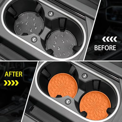 Car Coasters for Cup Holders [4 Pack] (4pack-orange)