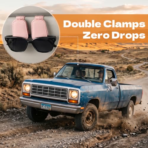 Sunglasses Holder for Car Sun Visor (2 / Pink)