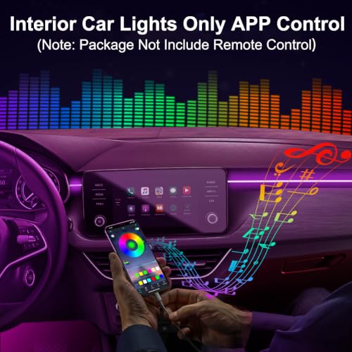 Interior Car LED Strip Lights APP Control (236 Inches Fiber Optic)