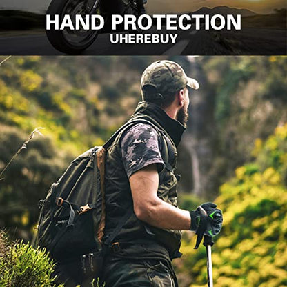 Motorcycle Gloves Touch Screen Full Finger Riding Gloves Knuckle Protection for Men and Women for Dirt Riding (Green / Medium)
