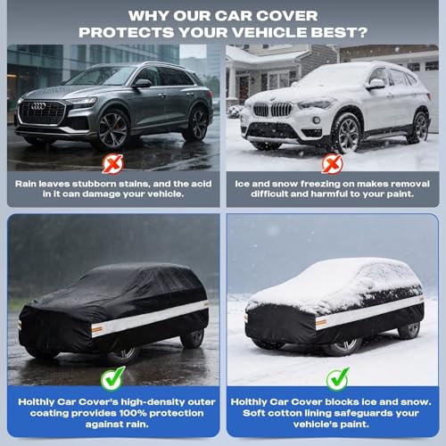 10 Layers SUV Car Cover Custom Fit for Cadillac Escalade (Black Gray / Custom Fit for Cadillac Escalade)