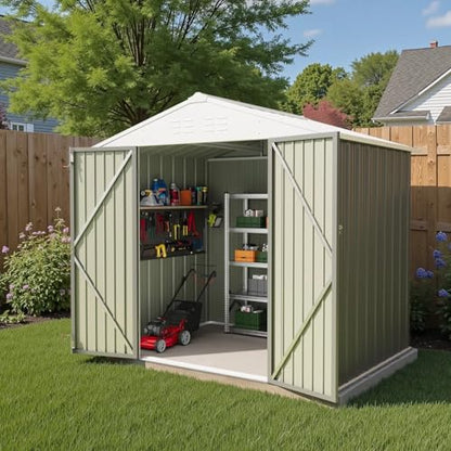8×6FT Outdoor Storage Shed (Gray / 8'x6')