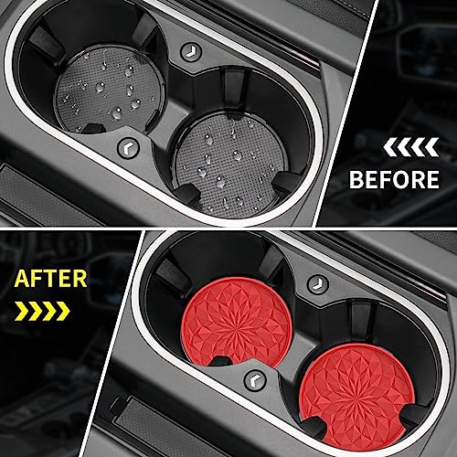 Car Coasters for Cup Holders [4 Pack] (4 Pack-red)