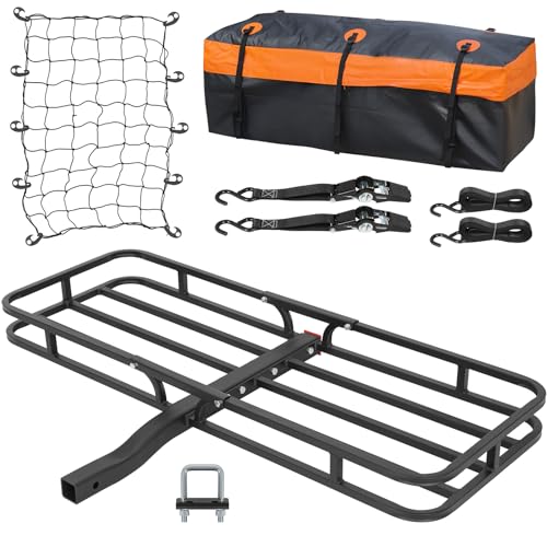 53" x 19" Hitch Mount Cargo Carrier Basket 500LB Capacity with Hitch Stabilizer (53" x 19" x 5")