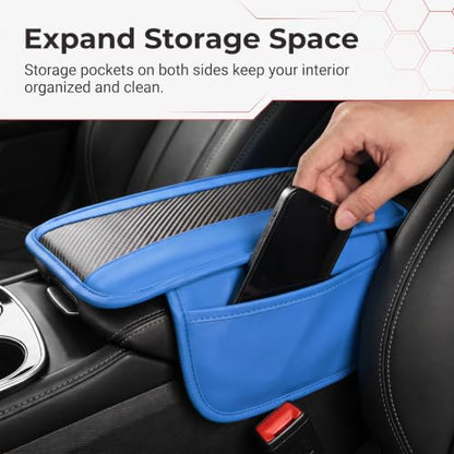 Car Center Console Organizer Cover (Blue)