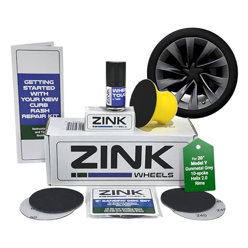 Premium Tesla Wheel Curb Rash Repair Kit for Model Y 20 (Tesla Model Y / 20" Gunmetal Grey Helix 2.0)