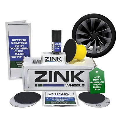 Premium Tesla Wheel Curb Rash Repair Kit for Model Y 20 (Tesla Model Y / 20" Gunmetal Grey Helix 2.0)
