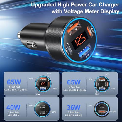 USB C Car Charger (1-Pack / Black)