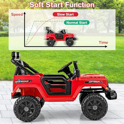 12V Kids Ride on Truck Car (Red)