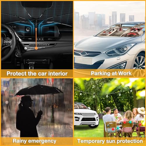 Print Raccoon Windshield Sun Shade Funny Raccoon Sun Shade for Car Front Window Block UV Rays Foldable Umbrella Windshield Sun Visor Protector Keep Vehicle Cool for Most Vehicles (raccoon)