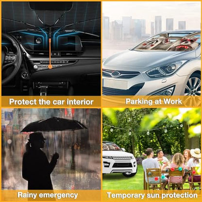 Print Raccoon Windshield Sun Shade Funny Raccoon Sun Shade for Car Front Window Block UV Rays Foldable Umbrella Windshield Sun Visor Protector Keep Vehicle Cool for Most Vehicles (raccoon)