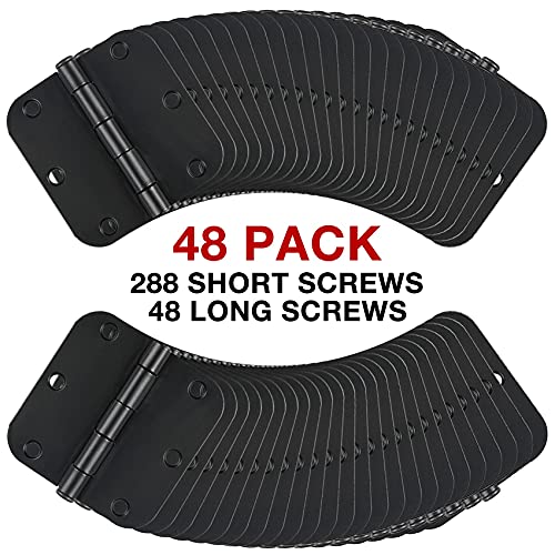 Rounded Door Hinges Matte Black 3.5" 5 (Matte Black-Rounded / 48 Pack)