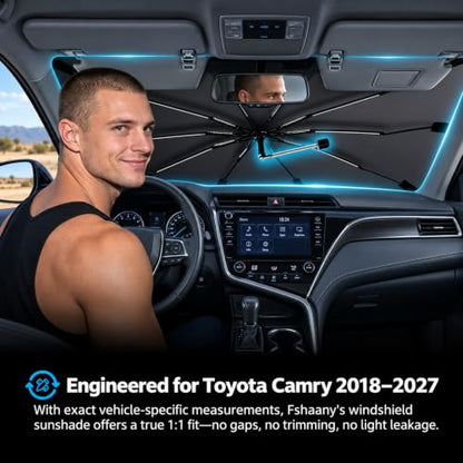 Windshield Sun Shade Umbrella for Toyota Camry 2027 (For Toyota Camry 2018-2027)