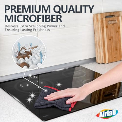 Glass Polishing Streak Free Miracle Cleaning Cloth (Grey-red)
