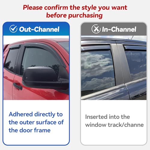 Window Visors Rain Guards for 2012 (2012-2019 Nissan Versa Sedan)
