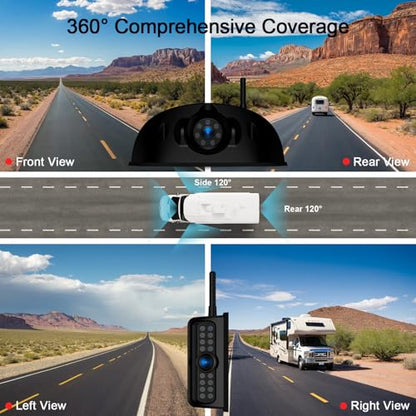 1080P 10" Wireless 4 Backup Camera System for Furrion Pre (10" 4-Cam)