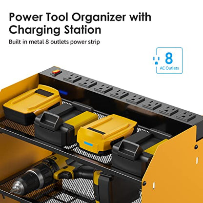 Modular Power Tool Organizer Wall Mount Charging Station (Yellow / 6FT Cord)