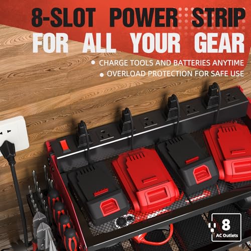 Power Tool Organizer with Charging Station (Red / 16'')