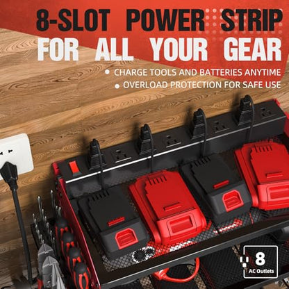 Power Tool Organizer with Charging Station (Red / 16'')