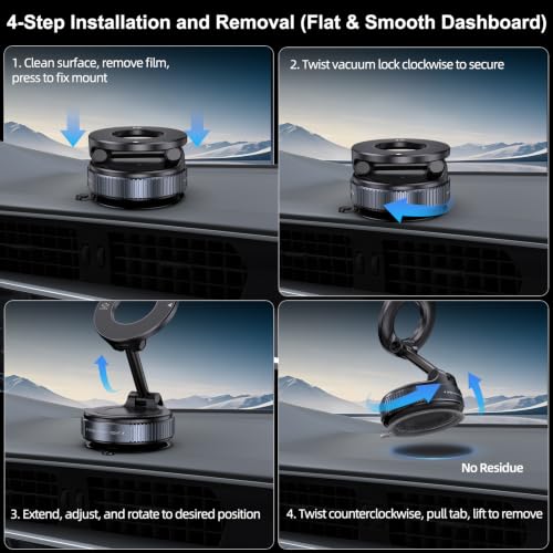 Magnetic Phone Holder for Car (Silver Black)