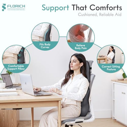 Car Lumbar Support Pillow and Neck Headrest Pillow for Office Chair (Deepgray / 2 Pieces)