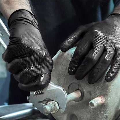 Heavy Duty Black Industrial Nitrile Gloves (X-Large)